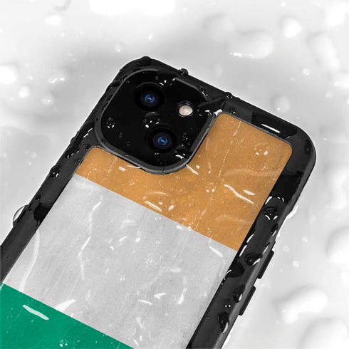 Ivory Coast Flag Distressed iPhone 15 Waterproof Case